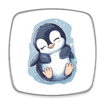 Pinguin - Viereckiger Kühlschrankmagnet - Weiß - Vorne