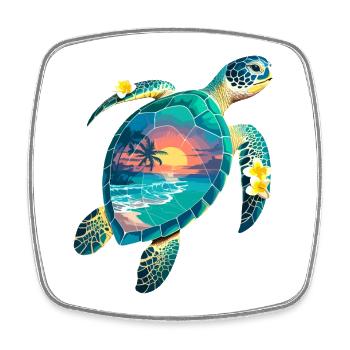Turtle Waves Surf Turtle Surfer Turtles - Magnet carré - blanc - Devant