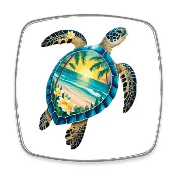 Turtle Waves Surf Turtle Surfer Turtles - Magnet carré - blanc - Devant