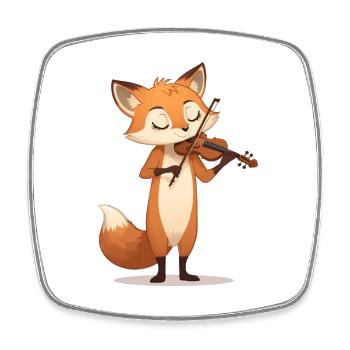 Sanfter Fuchs Violine - Viereckiger Kühlschrankmagnet - Weiß - Vorne