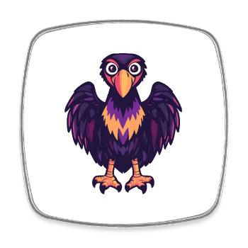 Harpy Bird Halloween Comic Funny - Square fridge magnet - white - Front