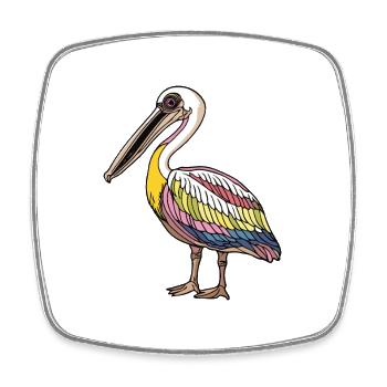 Pélican Oiseau Halloween Bande Dessinée Drôle - Magnet carré - blanc - Devant