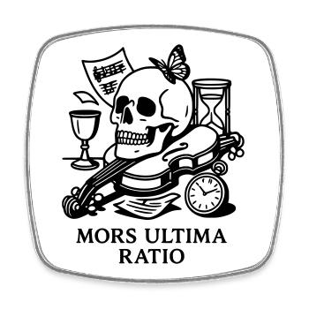 Memento Mori Mors Ultima Ratio - Square fridge magnet - white - Front