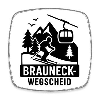 Brauneck Wegscheid Skis - Square fridge magnet - white - Front