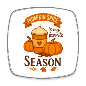 Pumpkin Spice ist meine Lieblingsjahreszeit - Viereckiger Kühlschrankmagnet - Weiß - Vorne