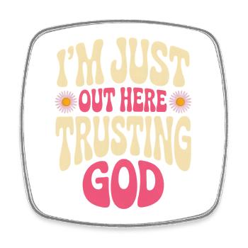 Chemise à motif God Trust - Magnet carré - blanc - Devant