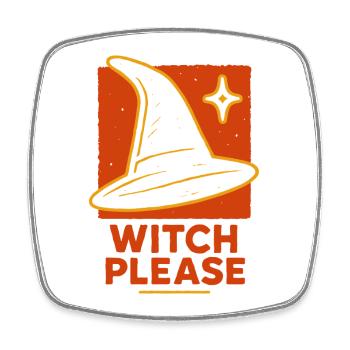 Hexe bitte Halloween Kostüm Lustiger Spruch - Viereckiger Kühlschrankmagnet - Weiß - Vorne