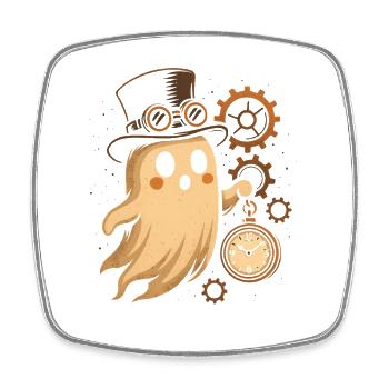 Steampunk Fantôme Mécanique - Magnet carré - blanc - Devant