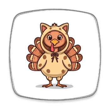 Drôle de chat de dinde Thanksgiving - Magnet carré - blanc - Devant