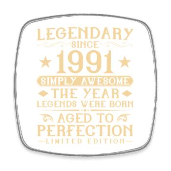 35th Birthday Vintage Vintage 1991 Gift - Square fridge magnet - white - Front