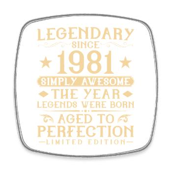 45ème Anniversaire Vintage Vintage 1981 Cadeau - Magnet carré - blanc - Devant
