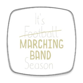 Fußball - Marching Band Saison Musikliebhaber - Viereckiger Kühlschrankmagnet - Weiß - Vorne