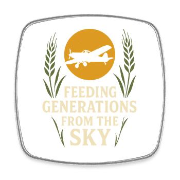 Ländliche Luftfahrt Landwirtschaft Pilotgeschenk - Viereckiger Kühlschrankmagnet - Weiß - Vorne