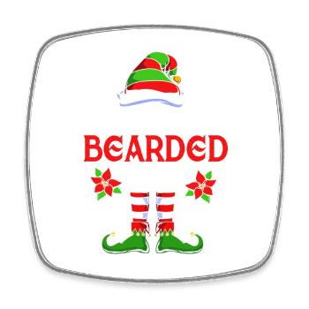 Elfe Elf Weihnachtsgeschenk Bart Bärtig Friseur - Viereckiger Kühlschrankmagnet - Weiß - Vorne