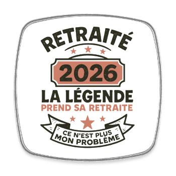 Retraité 2026 Ce N’est Plus Mon Problème Humour - Magnet carré - blanc - Devant
