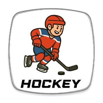 Hockey jeune professionnel dans l’utilisation de la rondelle - Magnet carré - blanc - Devant
