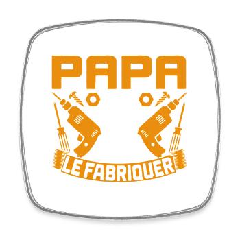 Wenn Papa es nicht schaffe DIY-Humor - Viereckiger Kühlschrankmagnet - Weiß - Vorne