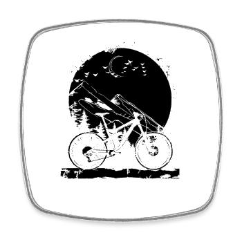 Mountainbiking Illustration - Viereckiger Kühlschrankmagnet - Weiß - Vorne
