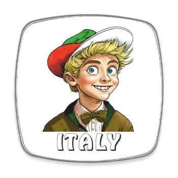JUNGE ITALIEN ITALY - Viereckiger Kühlschrankmagnet - Weiß - Vorne