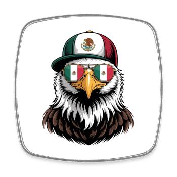 Lunettes de soleil rétro Mexican Eagle - Magnet carré - blanc - Devant