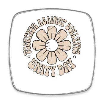 Together against bullying - Square fridge magnet - white - Front