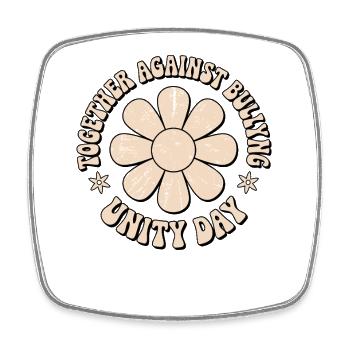 Together against bullying - Square fridge magnet - white - Front