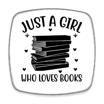 Just a girl who loves books - Square fridge magnet - white - Front