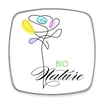 Fleurs colorées Bio Nature - Magnet carré - blanc - Devant