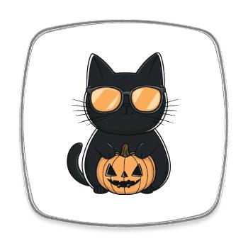 Katze Halloween Kater - Viereckiger Kühlschrankmagnet - Weiß - Vorne
