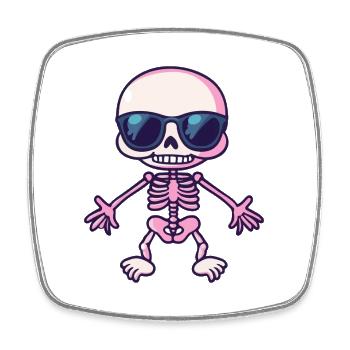 Skeleton Halloween - Square fridge magnet - white - Front