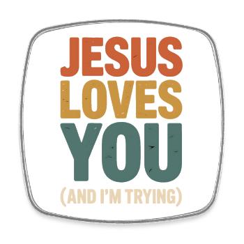 Jesus Loves You Tee - Square fridge magnet - white - Front