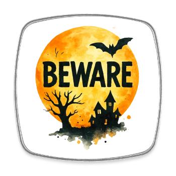 Spooky Haunted House for Halloween - Square fridge magnet - white - Front