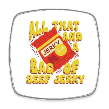 Beef Jerky Dried Meat Biltong Pemmican - Square fridge magnet - white - Front