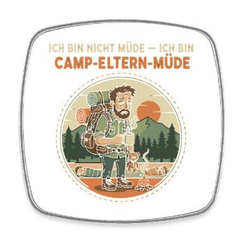 Camp Parents Tired Illustration - Square fridge magnet - white - Front