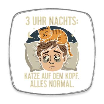 KaterKopf – Three o'clock in the morning - Square fridge magnet - white - Front