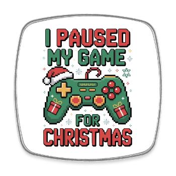 Pausiertes Spiel Weihnachten Gaming Weihnachten - Viereckiger Kühlschrankmagnet - Weiß - Vorne
