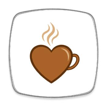 Kaffee Herz Kunstwerk Koffein Liebhaber - Viereckiger Kühlschrankmagnet - Weiß - Vorne