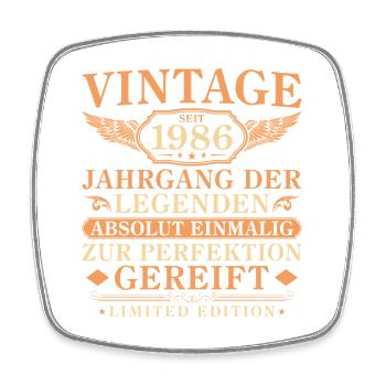 Vintage since 1986 Vintage - 40th Birthday - Square fridge magnet - white - Front