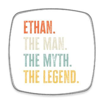 Ethan Man Myth Legend Retro Design Geschenk Name - Viereckiger Kühlschrankmagnet - Weiß - Vorne