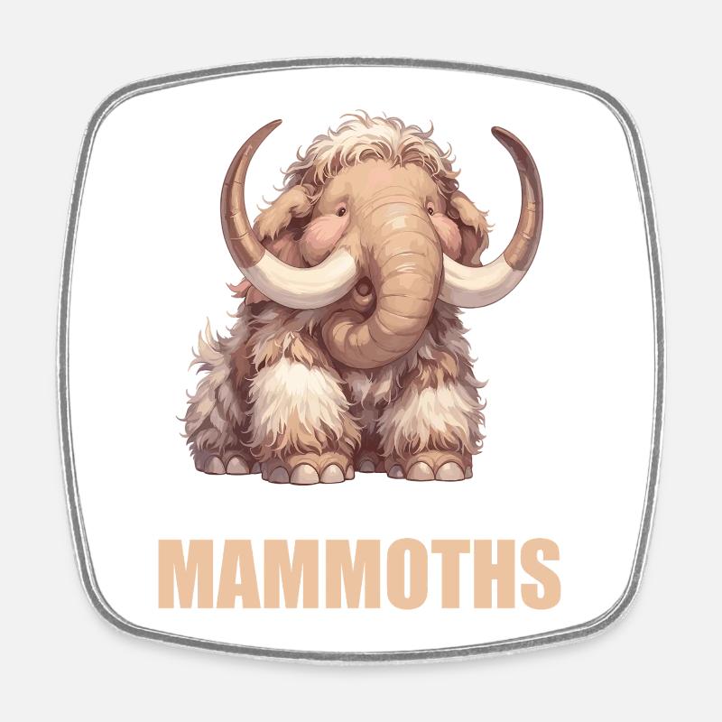 Mammuts Mammut - Viereckiger Kühlschrankmagnet - Weiß