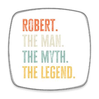 Robert Man Myth Legend Retro Design Geschenk Name - Viereckiger Kühlschrankmagnet - Weiß - Vorne