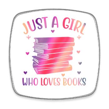 Just a girl who loves books - Square fridge magnet - white - Front