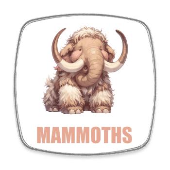 Mammuts Mammut - Viereckiger Kühlschrankmagnet - Weiß - Vorne