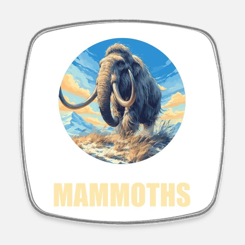 Mammuts Mammut - Viereckiger Kühlschrankmagnet - Weiß