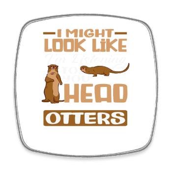 Nachdenken Über Otter Seeotter Cartoon - Viereckiger Kühlschrankmagnet - Weiß - Vorne
