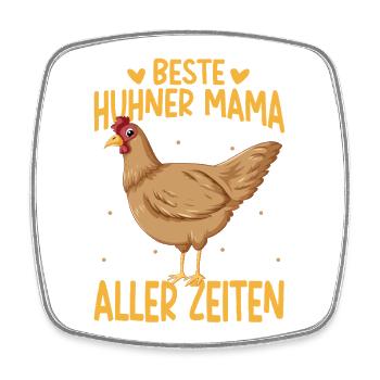 Beste Hühner Mama Aller Zeiten - Viereckiger Kühlschrankmagnet - Weiß - Vorne