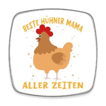 Beste Hühner Mama Aller Zeiten - Viereckiger Kühlschrankmagnet - Weiß - Vorne