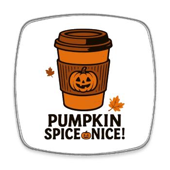 Pumpkin Spice Nice Funny Coffee Halloween Costume - Square fridge magnet - white - Front