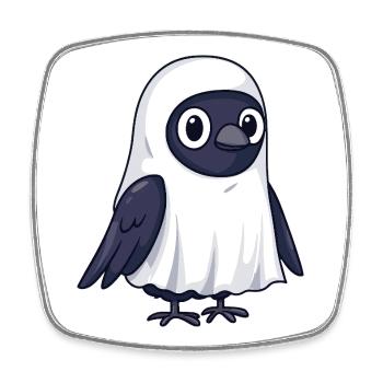 Corbeau Corbeau Halloween Fantôme - Magnet carré - blanc - Devant