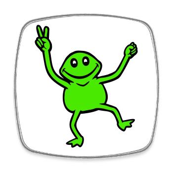 grenouille paix signe de la main symbole victoire mains mignon - Magnet carré - blanc - Devant